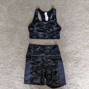 Fabletics Camo Shorts & Bra Set